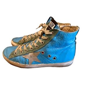 GGDB GOLDEN GOOSE Electric Blue High Top Sneakers 38